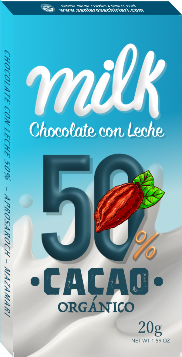 Chocolate Milk con Leche 50% cacao Kit 20 unidades